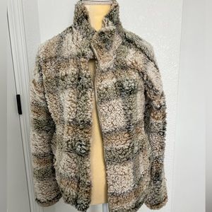 Cozy multi colored zip up coat